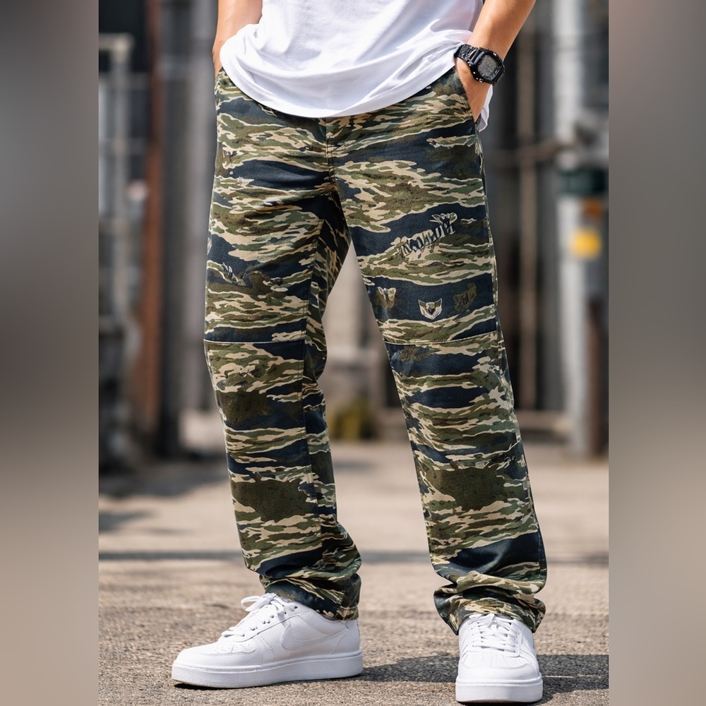 Darc Sport Wolves men’s Camo Work Pants Size 32 Limited Edition Tiger Camouflage